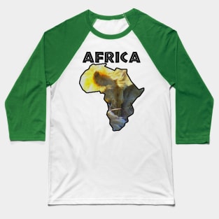 Africa Wildlife Map Lion Feast Baseball T-Shirt